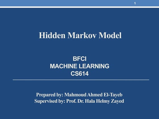 HMM (Hidden Markov Model) | PPT