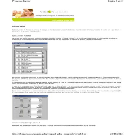08 manual vision credit gregal entidades financieras   procesos diarios