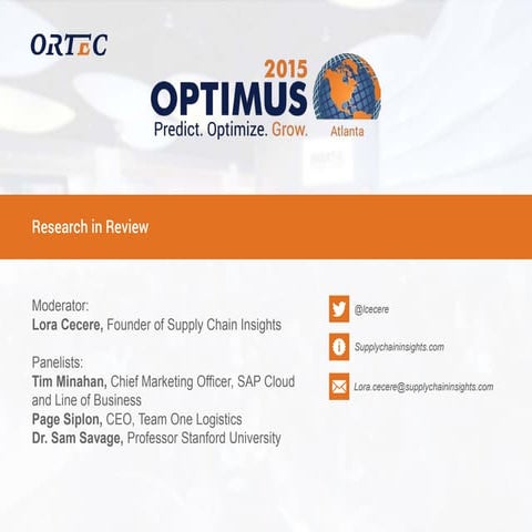 Research in Review | OPTIMUS 2015 Atlanta