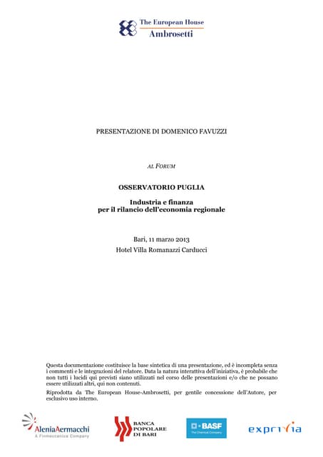 "Exprivia e la città digitale 2.0", Presentazione di Domenico Favuzzi al Foru...