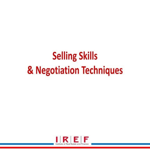 08 selling skills & negotiation techniques