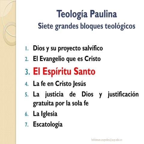 Teología Paulina : El Espiritu Santo