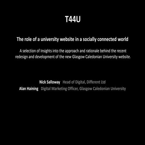 TERMINALFOUR t44u 2009 - Glasgow Caledonian University Case Study