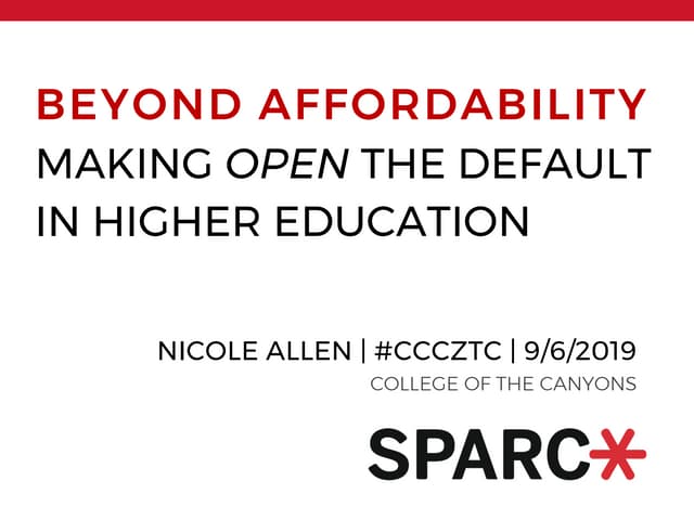 #CCCZTC Summit | Beyond Affordability: Making Open the Default