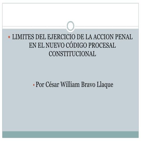 LIMITES DEL EJERCICIO DE LA ACCION PENAL