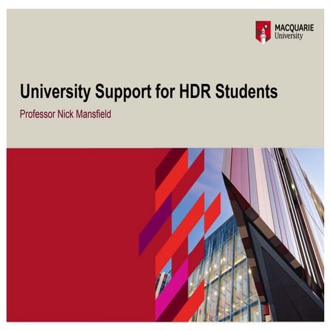 University support for HDR Students at MQ