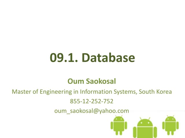 09.1. Android - Local Database (Sqlite)