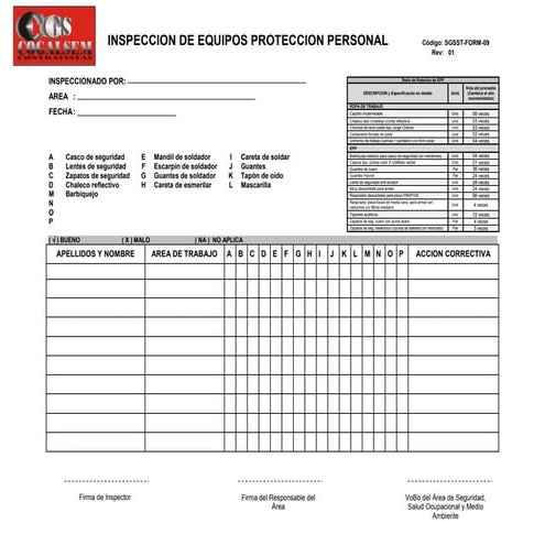 09. FORM-SST- Inspeccion EPP'S.......... | DOC