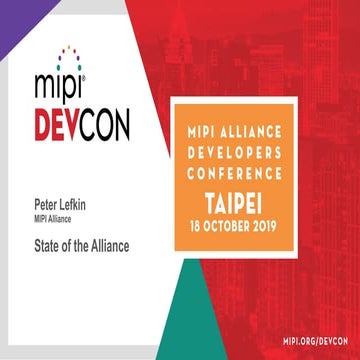 MIPI DevCon Taipei 2019: State of the Alliance