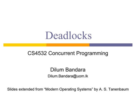 Deadlocks in operating system | PPT