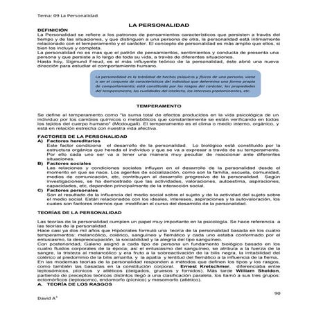09.  La personalidad