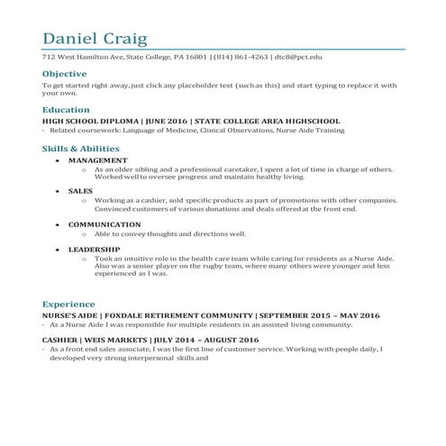 RRT Resume #1 | DOCX