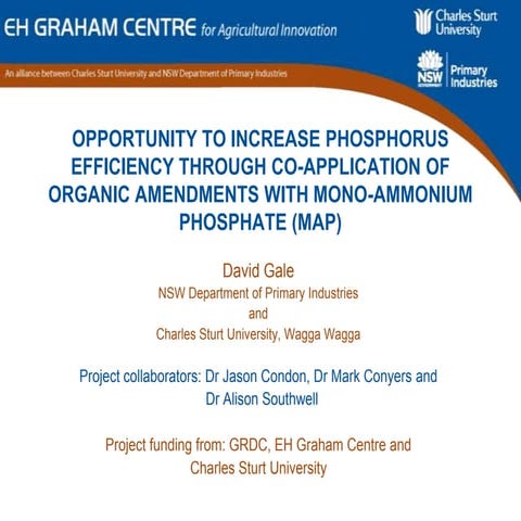 Opportunity to increase phosphorus efficiency through co-application of organ...