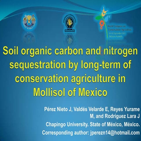 Soil organic carbon and nitrogen sequestration by long-term of CA in Mollisol...