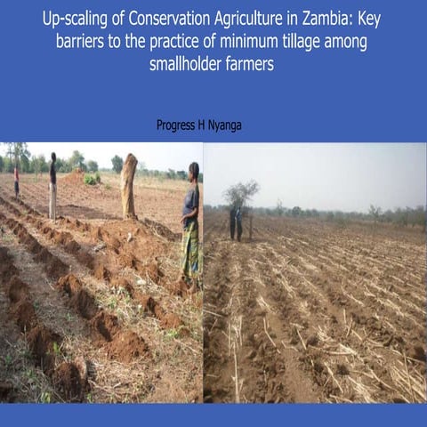 Up-scaling of CA in Zambia: key barriers to the practice of minimum tillage a...
