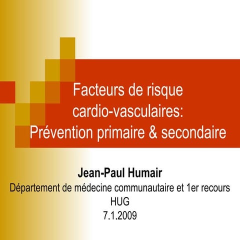 Les facteurs de risques des maladies cardiovasculaires | PPT
