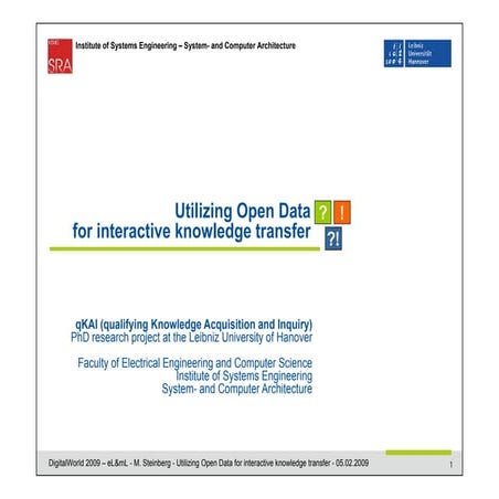 Utilizing Open Data for interactive knowledge transfer