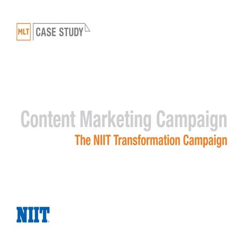 MLT Case Study: NIIT Content Marketing Campaign