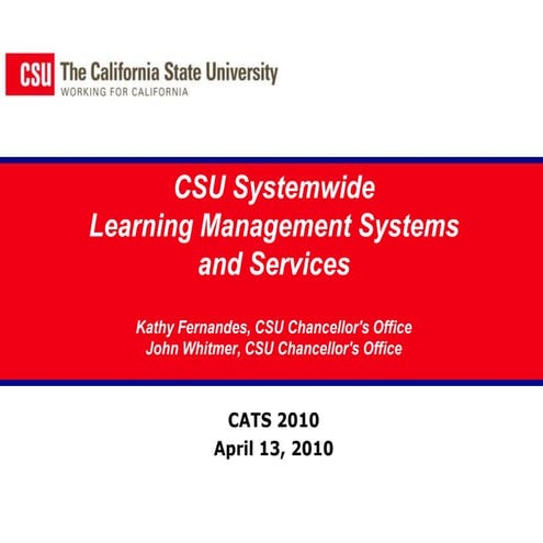 CSU Systemwide Learning Management Systems and Services