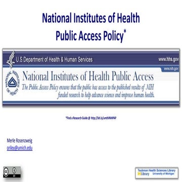 National Institutes of Health Public Access Policy
