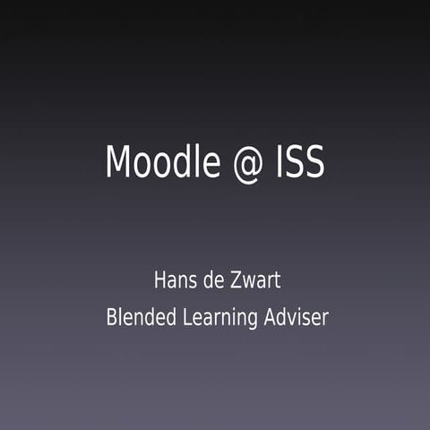 Moodle at the Institute of Social Studies