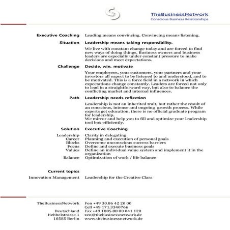 Executive Coaching English