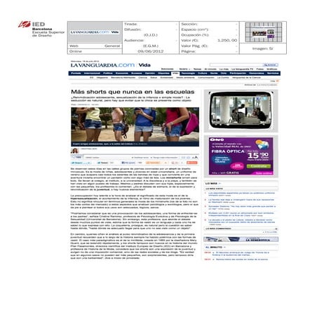 Clipping La Vanguardia 09/06/12 @ IED Barcelona