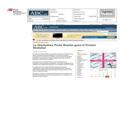 Clipping ABC 09/07/12 @ IED Barcelona