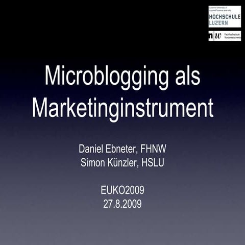 Twitter für Marketing und PR @ euko2009