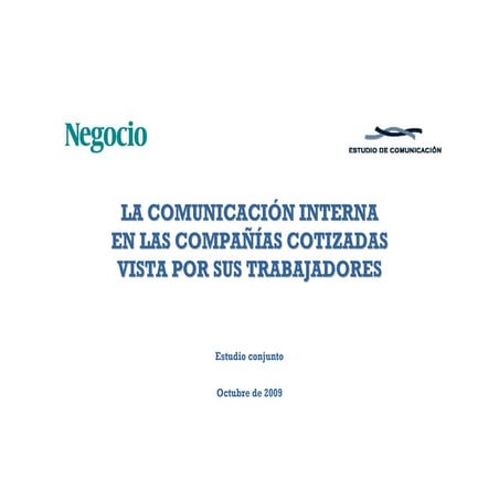 La Comunicación Interna en las compañías cotizadas vista por sus trabajadores