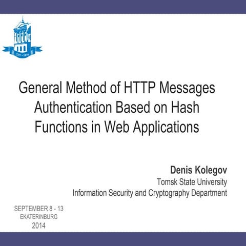General Method of HTTP Messages Authentication Based on Hash Functions in Web...