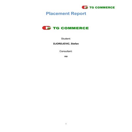 Internship report TG commerce