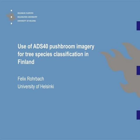 Use Of Ads40 Pushbroom Imagery For Tree Species