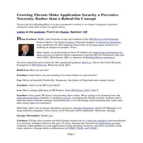 Growing Threats Make Application Security a Pervasive Necessity, Rather than ...