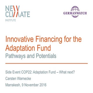 Innovative Financing for the Adapta...