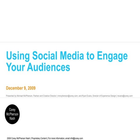 Using Social Media to Engage Your Audiences (Revised)