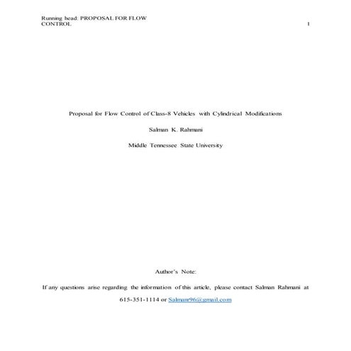 Research Proposal for Turbulence Examination of Class-8 Vehicles