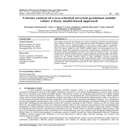 Adaptive Neuro-Fuzzy Control Approach for a Single Inverted Pendulum ...