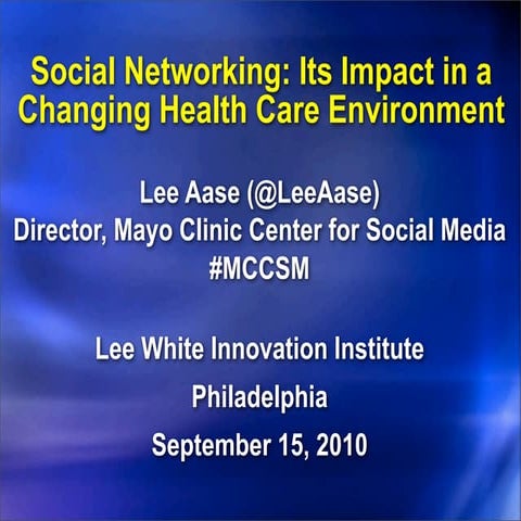 View of Social Media: Its Impact in a Changing Health Care Environment | PDF