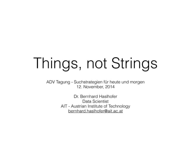 Things, not Strings