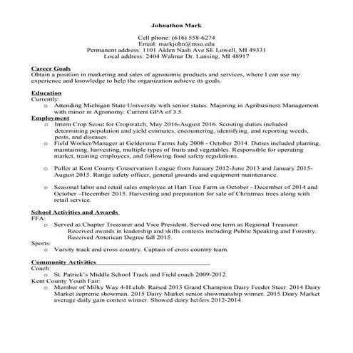 Semi updated resume