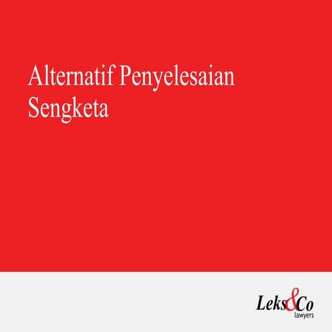 Alternatif penyelesaian Sengketa