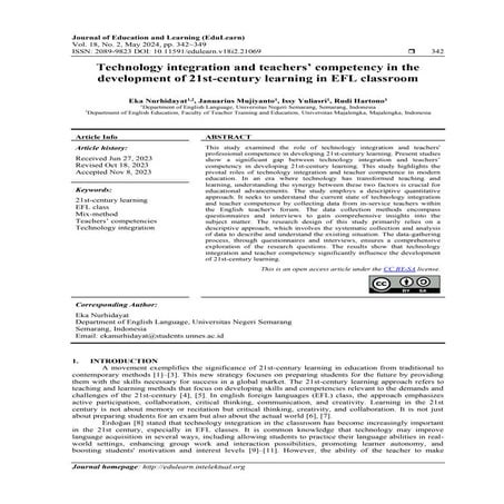 Technology integration and teachers’ competency in the development of 21st-ce...