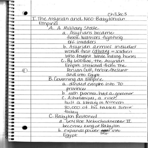 Chapter 3 Section 3 Notes "Assyrians & Persians"