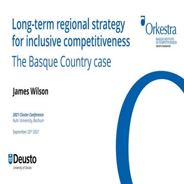 Long-term regional strategy for inclusive competitiveness: The Basque Country...