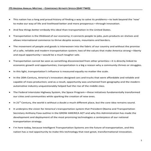 2014 Keynote Speech @ ITS Arizona Annual Meeting