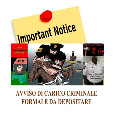 092518 - NOTICE OF INTENT TO FILE FORMAL CRIMINAL CHARGES (Italian)