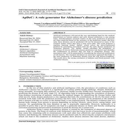 Alzheimer's disease prediction (2) | PDF