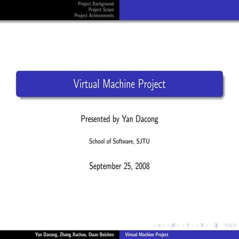 A Toy Virtual Machine Project