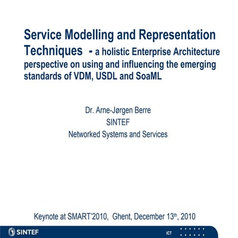 Service Modelling and Representation Techniques  